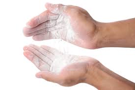 get rid of clammy hands with powder